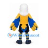 Eagle Mascot Costume with Yellow Jersey and Blue Feathered Wings