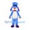 Dog Mascot Costume in Blue with Tall Chef Hat