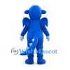 Dragon Mascot Costume in Blue with White Belly and Wings