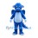 Dragon Mascot Costume in Blue with White Belly and Wings