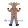 Moose Mascot Costume in Gray Brown with Wide Antlers