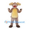 Moose Mascot Costume in Gray Brown with Wide Antlers