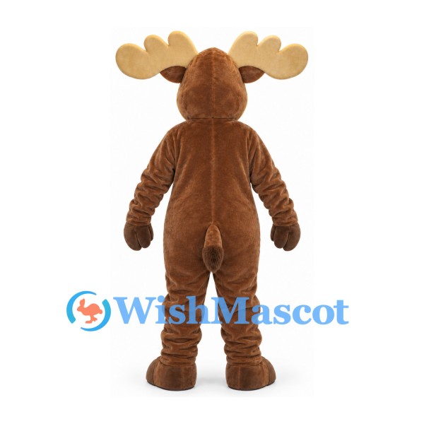 Moose Mascot Costume in Brown with Tan Belly