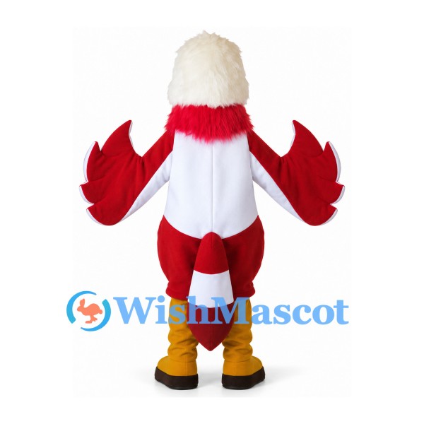 Eagle Mascot Costume with Red and White Sports Uniform