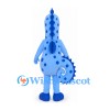 Dragon Mascot Costume in Light Blue with Spotted Curled Tail