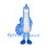 Dragon Mascot Costume in Light Blue with Spotted Curled Tail