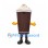 Hot Chocolate Cup Mascot Costume with Whipped Cream Topping