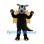 Dragon Mascot Costume in Black with Yellow Wings and Spines