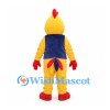 Rooster Mascot Costume in Yellow with Navy Vest