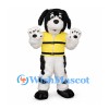 Dog Mascot Costume in Black and White with Yellow Life Vest
