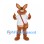 Rabbit Mascot Costume with White Shirt and Brown Satchel