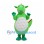 Dinosaur Mascot Costume in Green with Gray Belly and Red Spikes