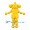 Elephant Mascot Costume in Yellow with Raised Trunk
