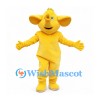 Elephant Mascot Costume in Yellow with Raised Trunk