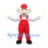 Mouse Mascot Costume in White with Red Overalls and Cap