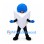 Arrow Sign Mascot Costume in White with Blue Curly Hair