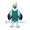 Eagle Mascot Costume with Teal Uniform and Layered Gray Wings