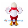 Eagle Mascot Costume with White Jersey and Red Sleeves