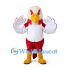 Eagle Mascot Costume with White Jersey and Red Sleeves