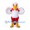 Eagle Mascot Costume with White Jersey and Red Sleeves