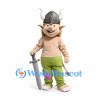 Viking Mascot Costume with Horned Helmet and Green Pants