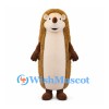 Hedgehog Mascot Costume with Shaggy Brown Back and Cream Belly