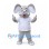Elephant Mascot Costume in Gray with White Shirt