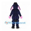 Donkey Mascot Costume in Navy with Pink Belly and Long Ears