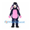 Donkey Mascot Costume in Navy with Pink Belly and Long Ears