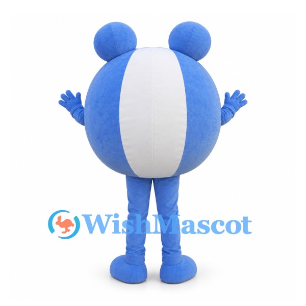 Round Mouse Mascot Costume with Blue and White Body