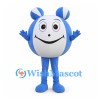 Round Mouse Mascot Costume with Blue and White Body