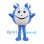 Round Mouse Mascot Costume with Blue and White Body