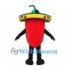 Red Chili Pepper Mascot Costume with Sombrero