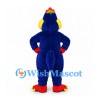 Dragon Mascot Costume in Navy Blue with Yellow Belly and Red Crest