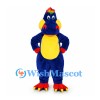 Dragon Mascot Costume in Navy Blue with Yellow Belly and Red Crest