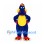 Dragon Mascot Costume in Navy Blue with Yellow Belly and Red Crest