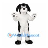 Dog Mascot Costume in White with Black Spots and Droopy Ears