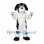 Dog Mascot Costume in White with Black Spots and Droopy Ears