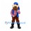 Pirate Mascot Costume with Blue Bandana and Striped Shirt