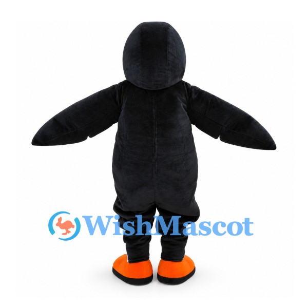 Penguin Mascot Costume in Black and White with Orange Feet