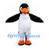 Penguin Mascot Costume in Black and White with Orange Feet
