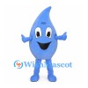 Water Drop Mascot Costume in Blue with Smiling Face