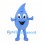 Water Drop Mascot Costume in Blue with Smiling Face