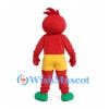 Tomato Mascot Costume with Green Leaf Collar and Yellow Shorts