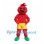 Tomato Mascot Costume with Green Leaf Collar and Yellow Shorts