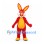 Rabbit Mascot Costume in Red with Yellow Belly and Shoes