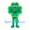 Shamrock Mascot Costume in Green with Yellow Outline