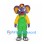 Elephant Mascot Costume in Purple with Green Overalls