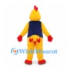 Rooster Mascot Costume in Yellow with Navy Vest