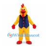 Rooster Mascot Costume in Yellow with Navy Vest